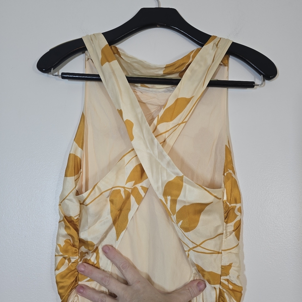 Reformation Anaiis 100% Silk Gold Floral Maracuya Maxi Dress 8 New - Picture 6 of 12